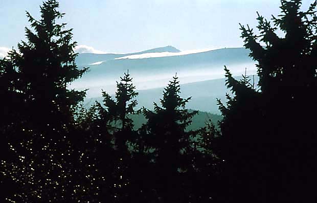 Widok na grzbiet Karkonoszy od pn.