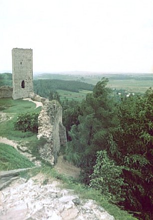 Widok z ruin zamku w Chcinach