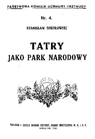 "Tatry jako park narodowy" - broszura PROP z 1923 r.