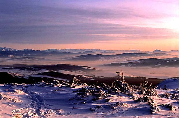 Widok z Diablaka na Tatry i Podtatrze