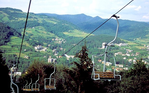 Szczawnica - grna, widok na grn cz uzdrowiska